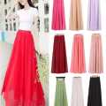 long silk skirt. 
