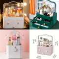 Double Door Desk Organizer with Drawer Makeup Storage Organizer Storage Drawers Case Makeup Holder Cosmetic Organiser Case for Desk Dorms Dressing Table. 