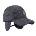 New Woolen Knitted Winter Ear Cover Baseball Cap Men Thicken Warm Hats With Earflaps Sport Golf Hats. 