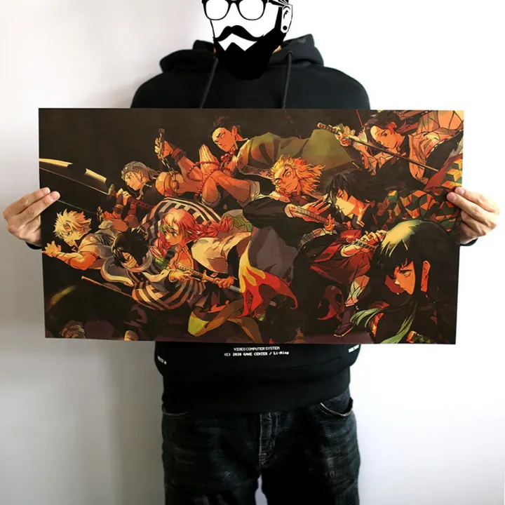 CS# Demon Slayer Posters Anime Wall Art Vintage Kraft Paper Home Decor ...