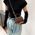 Simple Solid Color Crossbody Bag Button PU Shoulder Bag Indentation Mini Handbag Women. 
