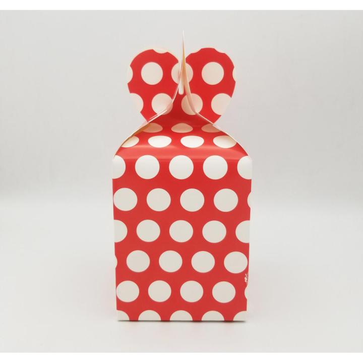 RED POLKA DOT GOODY BOX - PACK OF 10 GOODY BOX - RED POLKA DOT THEME GOODY BOX