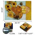 MaxRenard Jigsaw Puzzles 1000 Pieces Thicken Paper Assembling Van Gogh Sunflowers World Old Masters Art Puzzles Toys for Adults. 