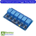 5V 6 Channel Relay Module Optocoupler Isolation Low Level Trigger 6 way Relay Module Control Board for Arduino by Electrica. 
