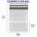 Courier Flyer Bag with Full Width Label Pocket | Self Adhesive Tamper Proof | Waterproof Packaging | 7x9, 8x11, 10x14, 12x16. 