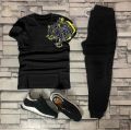 Trendy shoulder lion Tag Printed Summer Tracksuit For Men & Boys Tee-shirt with trousers New Design Round Neck Half Sleeves T Shirts Top Quality Gym Wear/Casual and comfortable Pair T-Shirt and Trouser. 