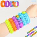 Popit Stress Relief Wristband Fidget Toys, Wearable Push Pop Bubble Sensory Fidget Hand Finger Press Silicone Bracelet Toy. 