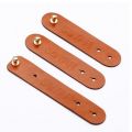 3Pcs Leather Cable Organizer USB Cord Holder,Wire Management,Cable Straps,Cable Wrap Winder,Phone Earphone Line Cable Ties. 