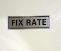 FIX RATE Plate (18cm x 5cm) Aluminium Sign Plate (Mirror OR Glass Mountable Name Plate) - 1 Piece. 