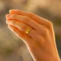 Gold Love Ring in 18k Yellow Gold Stainless Steel Life Time Color Warranty For Boys/Girls. 