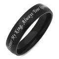 Couple Rings Letter Design Uni Always Your King Black Promise Ring. 