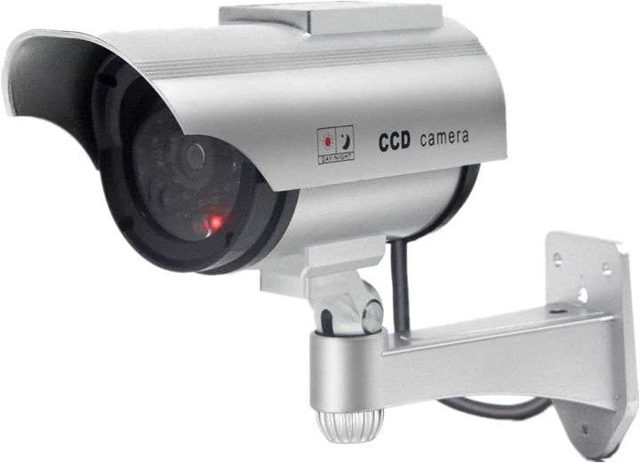 Solar%20Powered%20dummy%20Security%20Camera,%20Bullet%20Dummy%20Surveillance%20%20System%20with%20Realistic%20Red%20Flashing%20Lights%20and%20Warning%20Sticker%20Indoor%20Outdoor%20(1,%20Silver)%20-%20Image%208