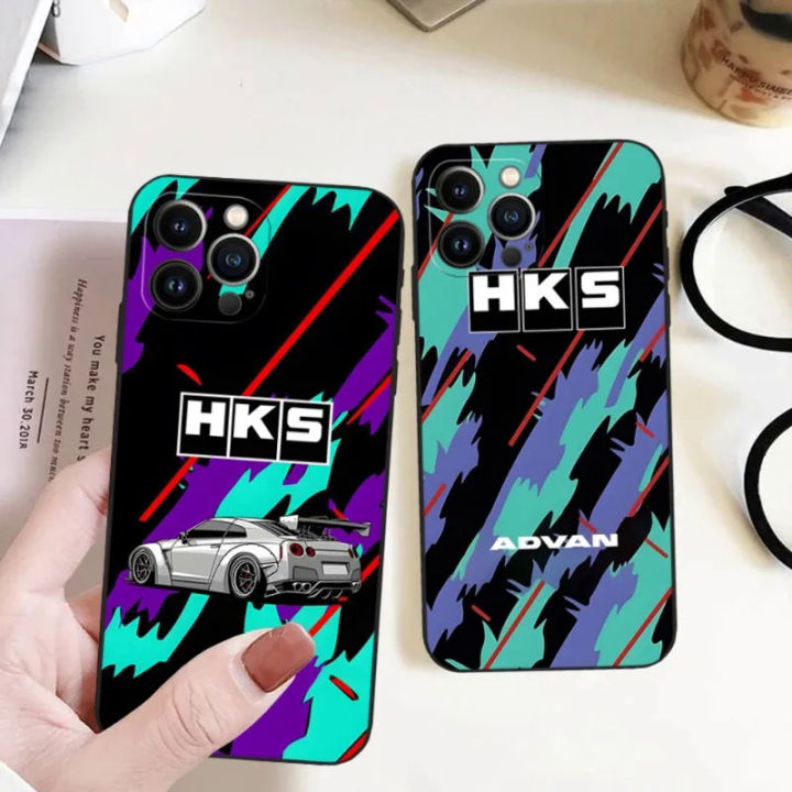 Sports car HKS JDM phone case for iPhone 14Promax 11 13 14 Pro XS Max mini XR x 7 8 6 6s Plus Funda cover