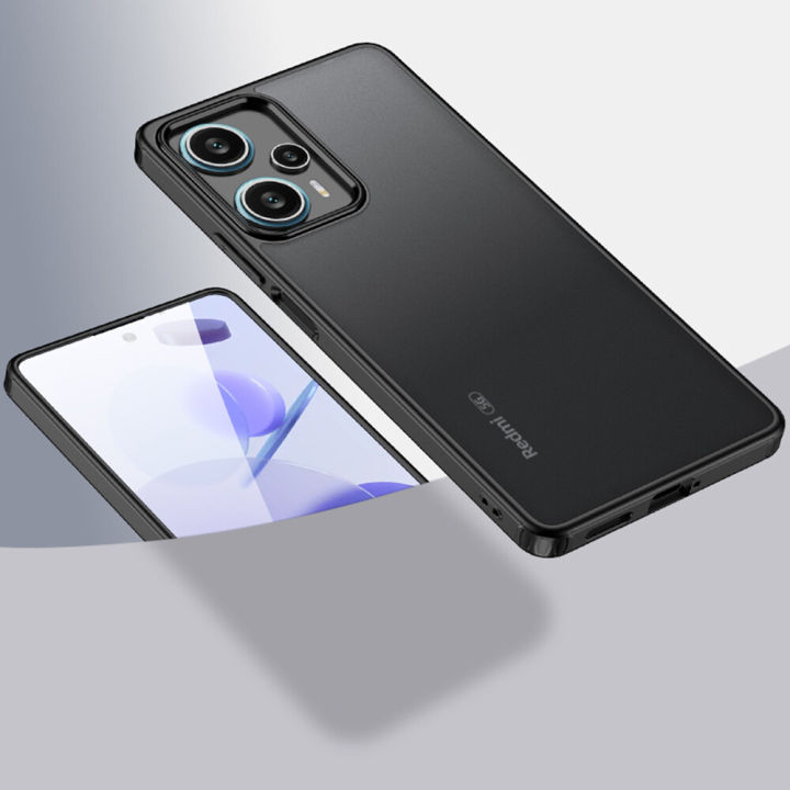 lthmy for Xiaomi Poco F5 Shockproof Hard Case Full Protection Back Cover Matte Transparent anti-yellow Casing