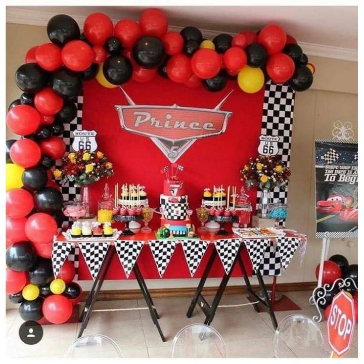 Theme Birthday Decorations Balloon Set for Boys- Disney Car theme, Car Birthday Party Supplies Pack (80 Pcs)