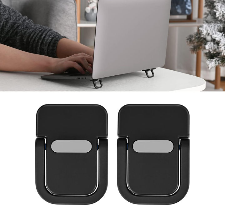 ENRG Mini Laptop Stand Riser For Computer Keyboard Mini Invisible Laptop Kickstand For Desk Computer Keyboard MacBook Notebook Stand Riser Hinge Bracket Lefter Aluminum