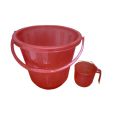 20 Liters Bucket with Mug 2 Pcs Bath Set Transparent Pure Plastic (Multicolour). 