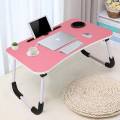 Portable Laptop Table for Bed – Foldable Study Desk with Cup Holder & Tablet Slot – Multi-Purpose Lap Desk for Work, Reading, and Breakfast. 