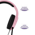 STEALTH PANTHER Over Ear Gaming Headset with Flexible Mic - Blush. 