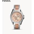 Fossil Riley Multifunction Two-Tone Stainless Steel Watch- ES4145. 