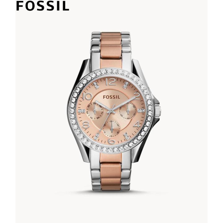 Fossil Riley Multifunction Two-Tone Stainless Steel Watch- ES4145