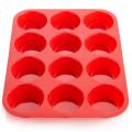 Silicone Bakeware - Muffin Pan / Cupcake Pan - 12 Cup Muffin Tin. 