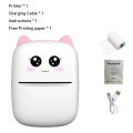 Portable thermal printer mini cat print photo pocket thermal label printer 58mm printing wireless Bluetooth Android iOS printers. 