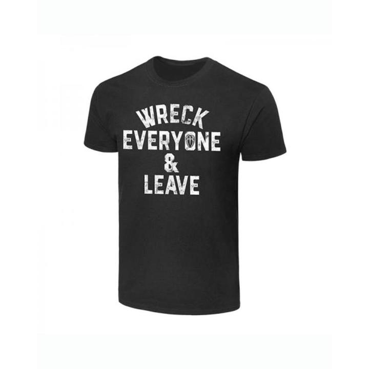 Roman Wreck Everyone & Leave Black Cotton Printed T-Shirt