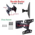 LCD Stand Wall Mount LED Bracket Wall Bracket Tilt Swivel TV Bracket for 14 to 24 inches Revolving Moving. 