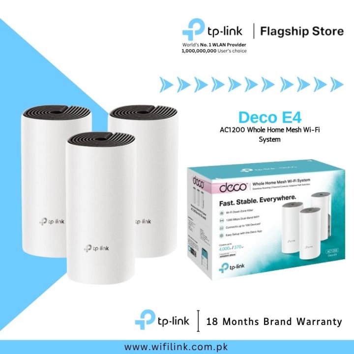 TP-Link%20Wi-Fi%20Deco%20E4%20(%201%20Pack%20/%202%20Pack%20/%203%20Pack%20)%20AC1200%20Dual%20Band%20Whole%20Home%20Mesh%20Wi-Fi%20System%20-%2018%20Months%20Brand%20Warranty%20-%20Image%202