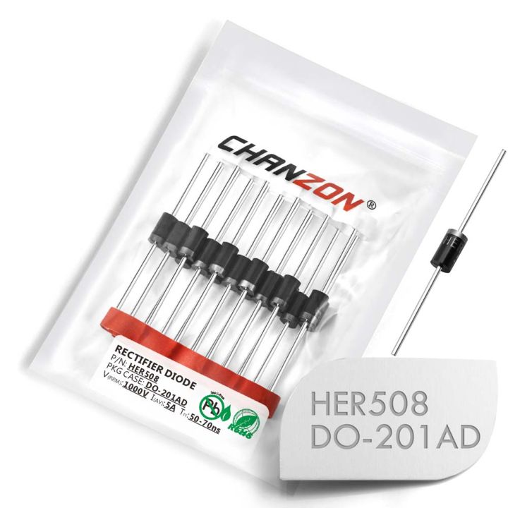 【All Of Me】(20 HER508 High Rectifier Diode 5A 1000V 50-70ns DO-201AD (DO-27) Axial 5 Amp Volt HER 508 Diodes