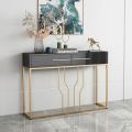 Modern Black Console Table with Storage Wood Entryway Tablo with Drawers. 