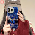 Romantic Fantasy Cool Blue Butterfly Cute Bracket Case Compatible for IPhone 13 11 12 16 14 15 Pro Max XR 7Plus 16 7 14 15 8 Plus XS X MAX SE 2020 Luxury Waves Water Case. 