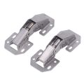 Hao Kan 2 Set Zinc Alloy Cabinet Hinges 4 Inch Hole Free Cupboard Door Bridge Type for Wardrobe Closet. 