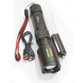 Rechargeable X-Balog BL-611 TG Multi Functional Emergency Torch Imported Super Strong High Beam Telescopic zoom Torch Flashlight Laser LED Torch 800 meters to 1km Range 26650 Battery. 