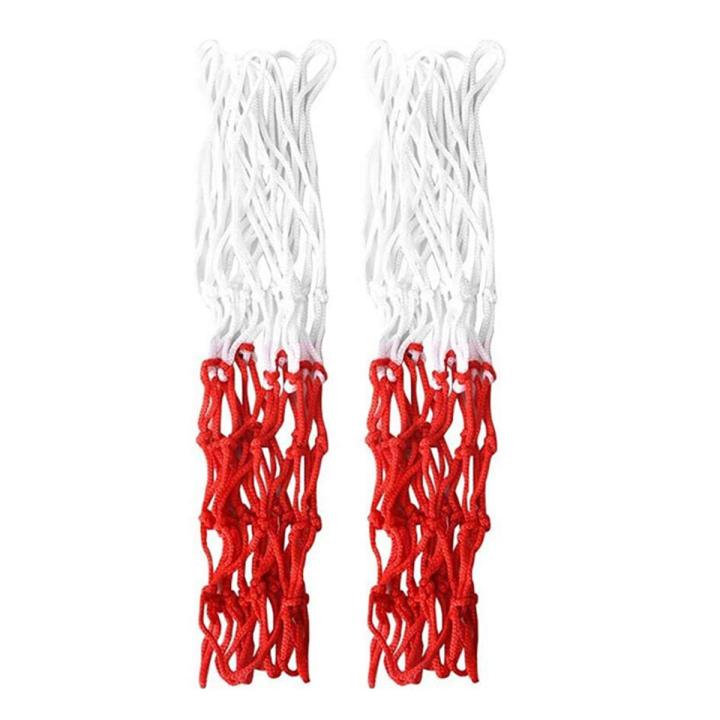 2Pcs Professional Heavy Duty Basketball Net Fits Standard Indoor or Outdoor Rims - White, 12 Loops