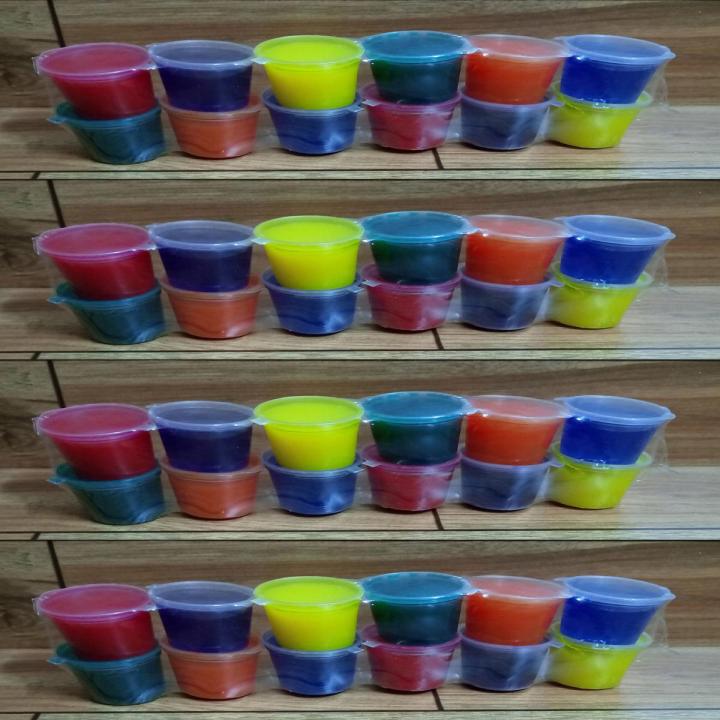pack of 72 Jelly Clay / Jelly Clay Bucket / Super Slime Clay / Slime /Jelly Clay Slime Art # OFA-JCSB-Toy (72 Pcs)