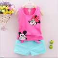 T-shirts Sando And Short Pants For kids Baby Girls Round Neck Short Sleeves Tee Top's Clothes Sets Dresses Outfit. 