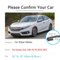 For Honda Civic MK10 10th FC FK 2016 2017 2018 2019 2020 2021 Frameless Wiper Blades Rubber Strip Refill Front Window Windshield. 