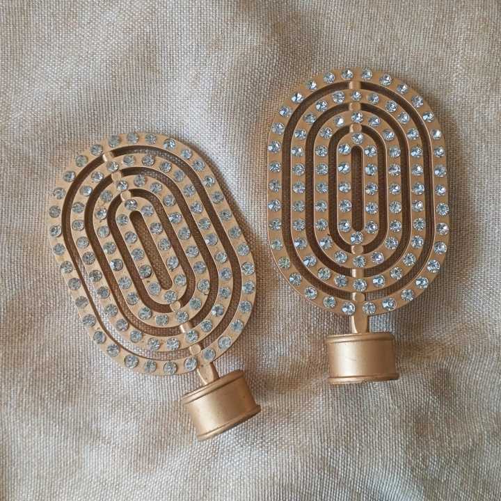 Pack Of 2 - Curtain Rod End Stoppers - Plastic Made Ends -  China Imported - Curtain End Stoppers - Endcaps - Curtain