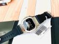 Casio G Shock Mens Black Rectangle Digital Silver Case Black Multi-Function Dial Black Resin Band Watch-GM-5600-1DR. 