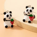 Cute earrings Resin hand-painted panda ear hooks Swan animal earrings for girls for women low price. 