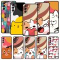 Cute Cat Cartoon Case For Samsung Galaxy S22 Ultra S21 S20 FE 5G S10 S9 S24 Plus S10E S23 Phone Cover Black Silicone. 