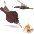 Wood Air Blower, Fireplace Bellows, Hand Bellow Pump, Wooden Fireplace Bellows Cast Nozzle with Hanging Cord, Air Bellow Blower, for BBQ, Outdoor Camping, Fireplace, Barbecue Grill. 
