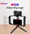 Mt-33 Tripod Vllogging hand handle Kit with adjustable mobile phone holder and stand for flash light, ring light, microphone and camera, DSLR support all smart phones. 