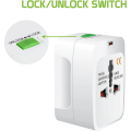 Universal Travel Adapter All-in-One – Multi-Nation Plug Adapter with EU, UK, US, AUS Plugs – International Charger for Mobile, Laptop, Camera & Electronics – Compact for Travel Use. 