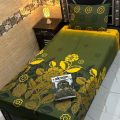 Single BedSheet 3D-Crystal Cotton Printed Bed Sheet Set -Multicolored. 