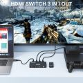 Color	HDMI SWITCH 4K 60Hz-Black Connector Type	HDMI Brand	KOOFIT Compatible Devices	for PS5, PS4, PS3, Blu-ray, Xbox One, Xbox 360, Chromecast, Apple TV, Roku, DVD, DVR, PC Cable Type	HDMI. 