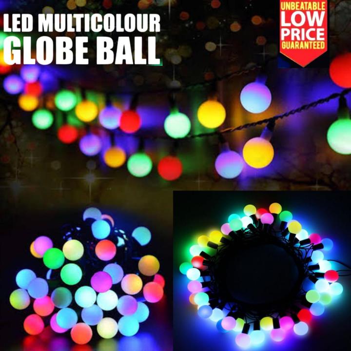 Multi Colour LED Automatic Color Changing RGB Globe Ball Fairy Light String for Eid Party Milad Festival Home Decoration - 220V