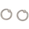 1 pair Stainless Steel Captive Bead Ear Rings Hoop BCR Studs Piercing Jewelry Steel color. 